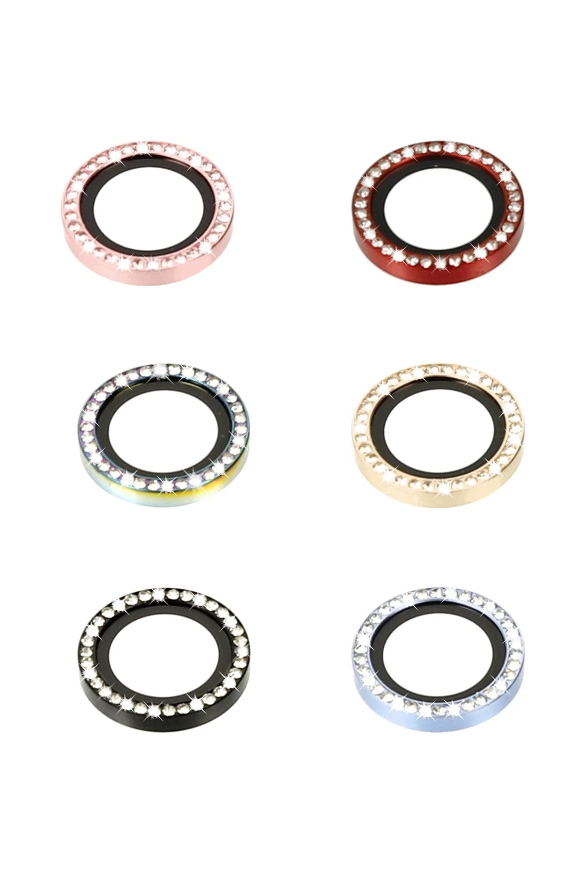 iPhone 14 Diamond Kamera Lens - Kırmızı-(5796) - Görsel 2