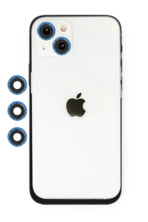 iPhone 14 Shine Kamera Lens - Mavi-(5796)