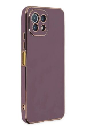 Xiaomi Mİ 11 Lite Kılıf Volet Silikon - Mor-(5796)