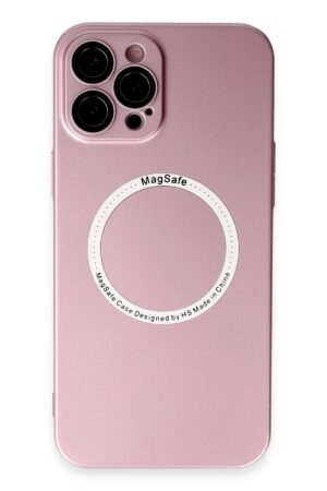iPhone 12 Pro Kılıf Jack Magneticsafe Lens Silikon - Rose Gold-(5796)