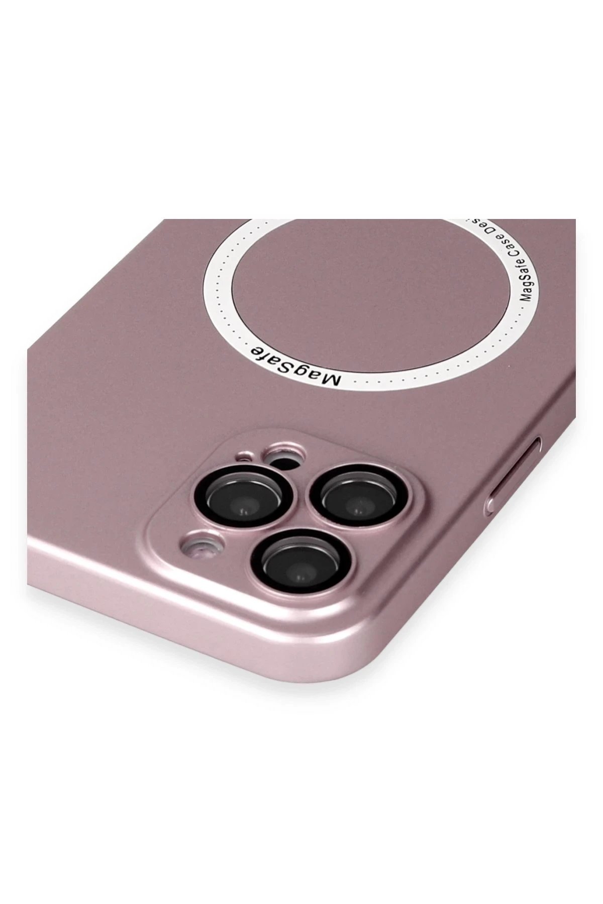 iPhone 12 Pro Kılıf Jack Magneticsafe Lens Silikon - Rose Gold-(5796) - Görsel 4