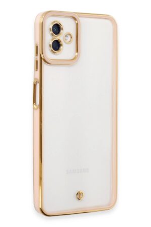 Samsung Galaxy A04 Kılıf Liva Lens Silikon - Rose-(5796)