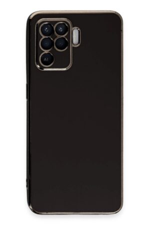 Oppo Reno 5 Lite Kılıf Volet Silikon - Siyah-(5796)