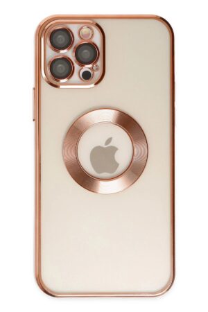 iPhone 12 Pro Max Kılıf Slot Silikon - Rose Gold-(5796)