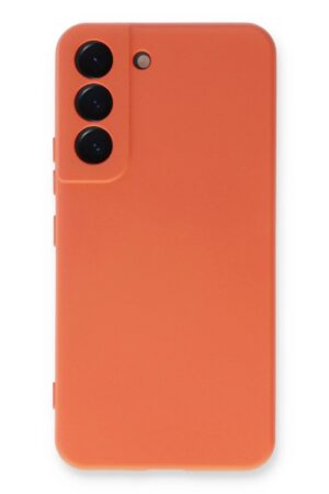 Samsung Galaxy S23 Plus Kılıf Nano içi Kadife Silikon - Turuncu-(5796)