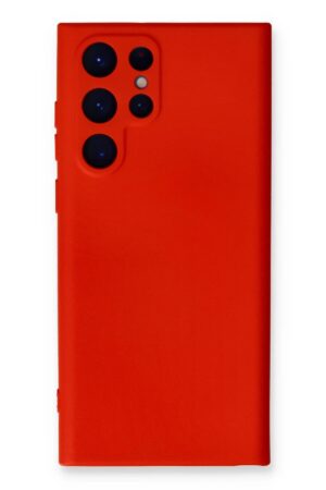 Samsung Galaxy S23 Ultra Kılıf Nano içi Kadife Silikon - Kırmızı-(5796)