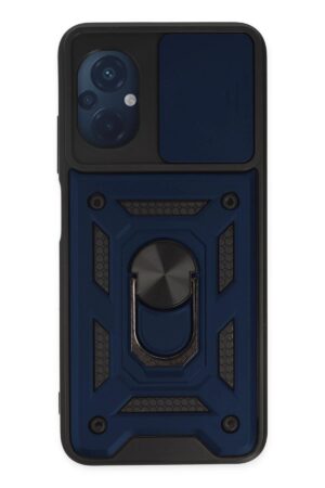 Xiaomi Poco M5 Kılıf Pars Lens Yüzüklü Silikon - Lacivert-(5796)