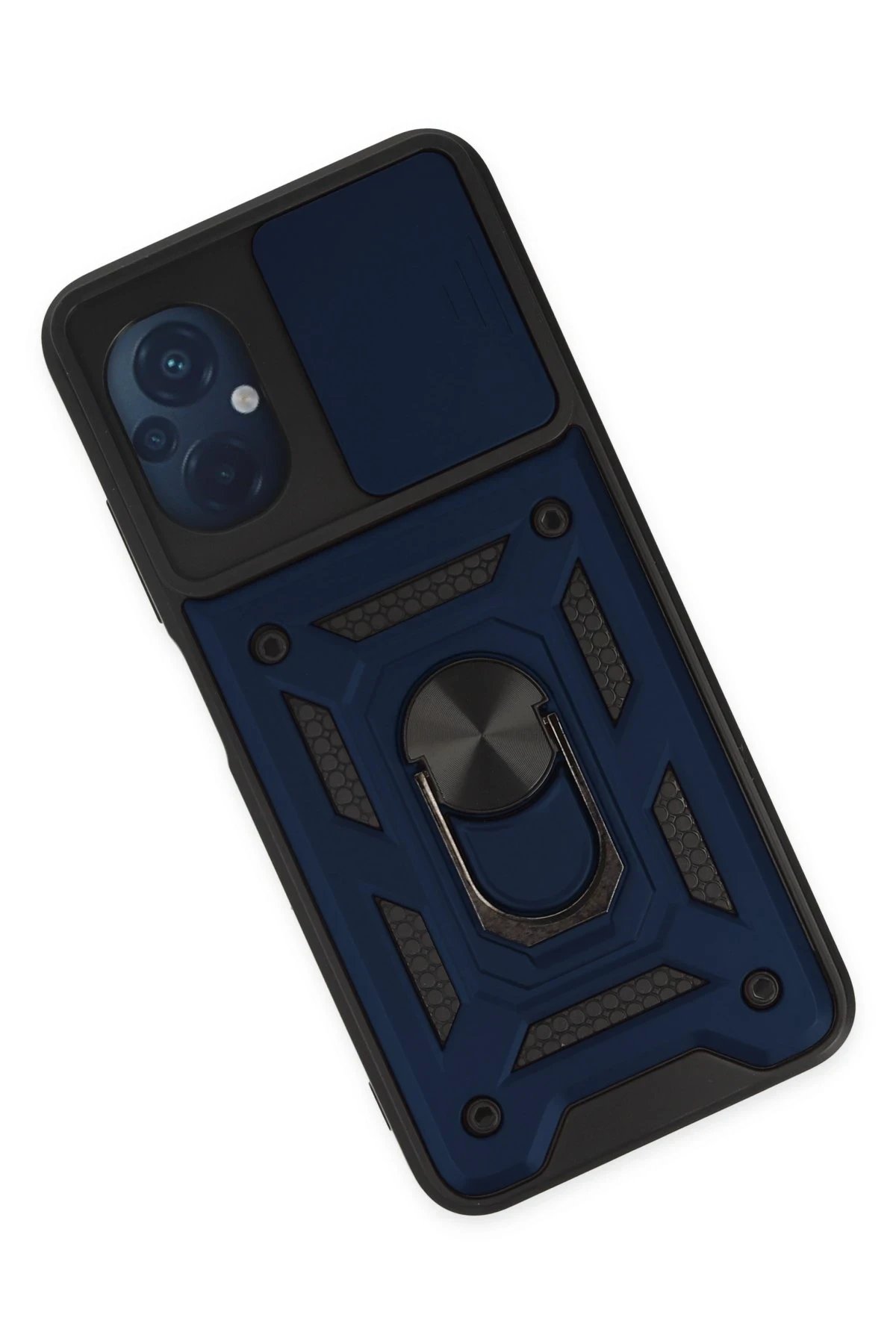 Xiaomi Poco M5 Kılıf Pars Lens Yüzüklü Silikon - Lacivert-(5796) - Görsel 3