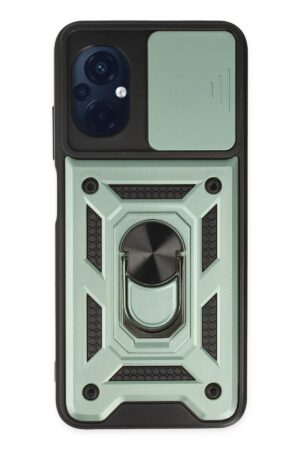 Xiaomi Poco M5 Kılıf Pars Lens Yüzüklü Silikon - Yeşil-(5796)