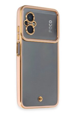 Xiaomi Poco M5 Kılıf Liva Lens Silikon - Rose-(5796)