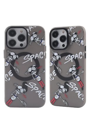 iPhone 14 Pro Kılıf Apollo Magneticsafe Desenli Kapak - Apollo Siyah - 3-(5796)