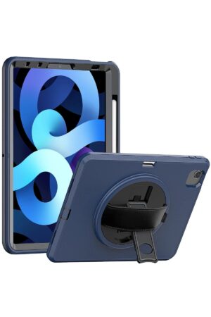 iPad 2022 10.9 (10.nesil) Kılıf Hand Strap Tablet Kılıfı - Lacivert-(5796)