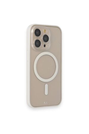 iPhone 14 Pro Kılıf Grand Magneticsafe Kapak - Beyaz-(5796)