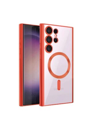 Samsung Galaxy S22 Ultra Kılıf Kross Magneticsafe Kapak - Kırmızı-(5796)