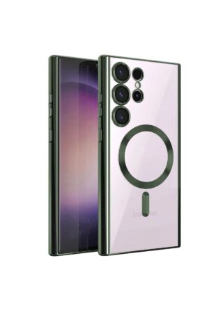 Samsung Galaxy S23 Ultra Kılıf Kross Magneticsafe Kapak - Koyu Yeşil-(5796)