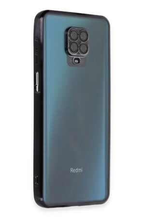 Xiaomi Redmi Note 9 Pro Kılıf Lensli Silikon - Siyah-(5796)
