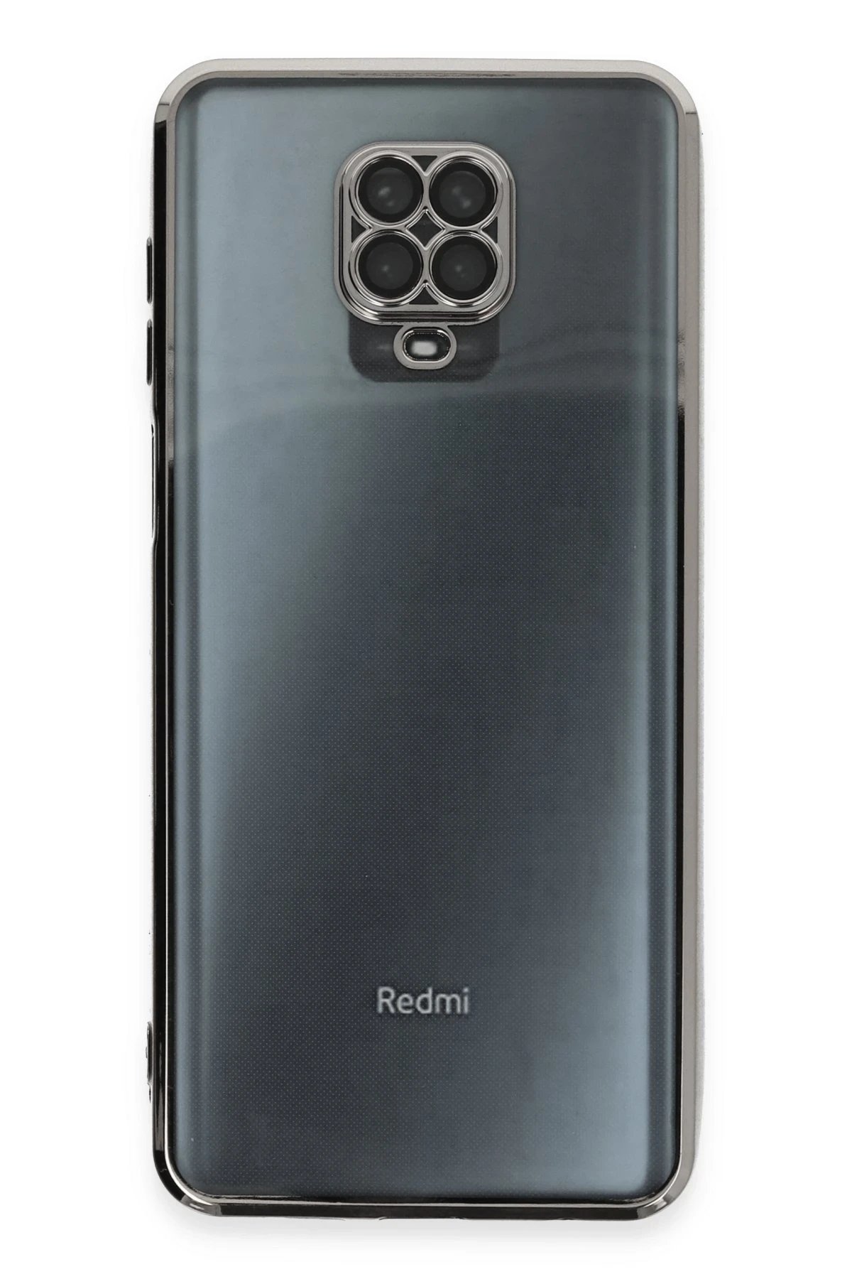 Xiaomi Redmi Note 9 Pro Kılıf Lensli Silikon - Gümüş-(5796) - Görsel 2
