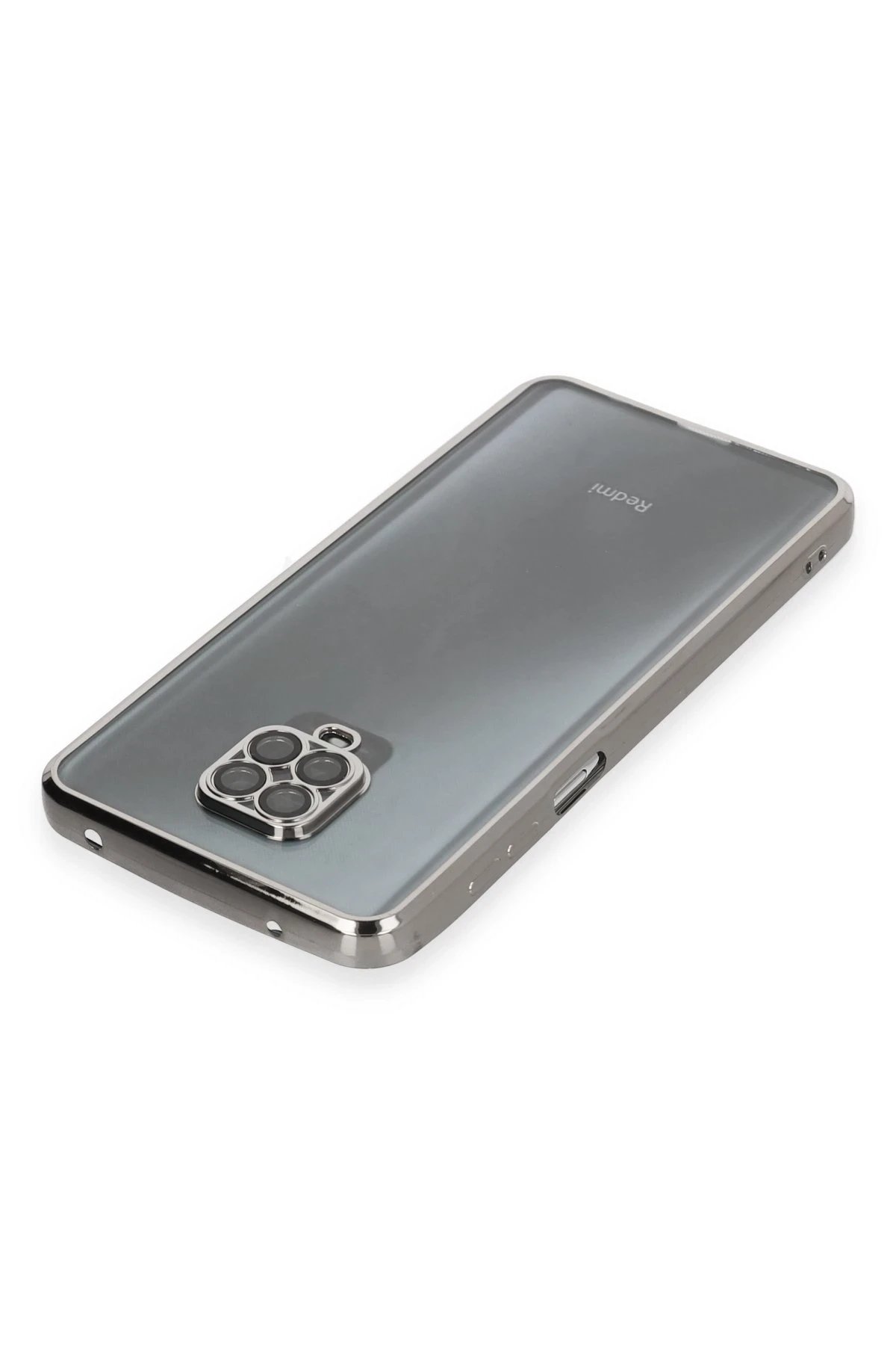 Xiaomi Redmi Note 9 Pro Kılıf Lensli Silikon - Gümüş-(5796) - Görsel 3