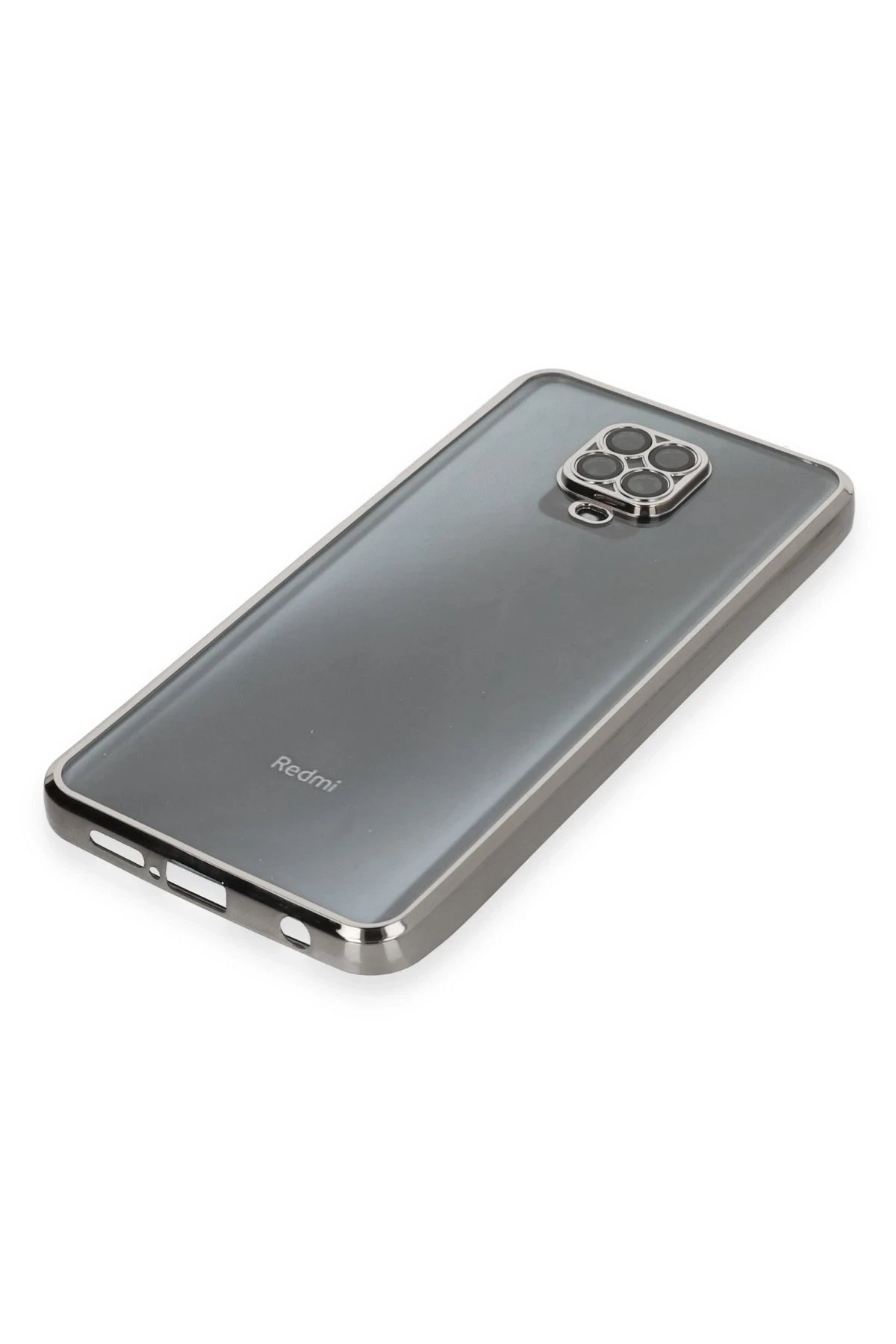 Xiaomi Redmi Note 9 Pro Kılıf Lensli Silikon - Gümüş-(5796) - Görsel 4