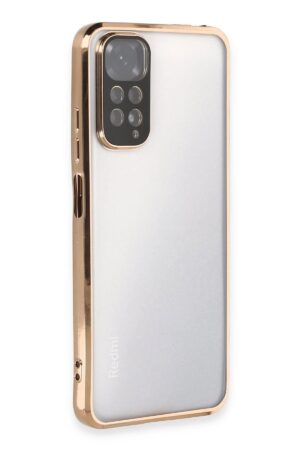 Xiaomi Redmi Note 11 Kılıf Lensli Silikon - Gold-(5796)