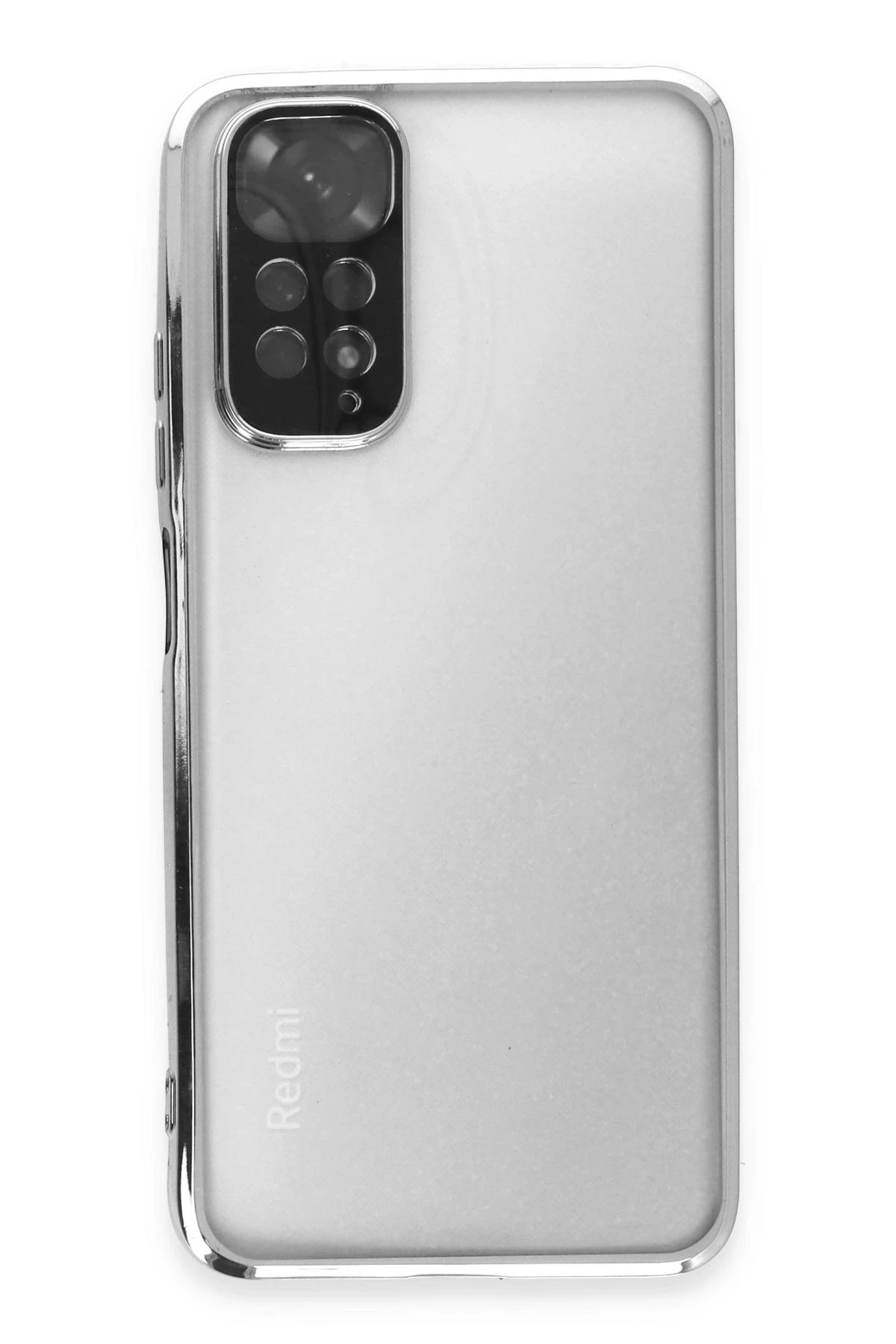 Xiaomi Redmi Note 11 Kılıf Lensli Silikon - Gümüş-(5796) - Görsel 2