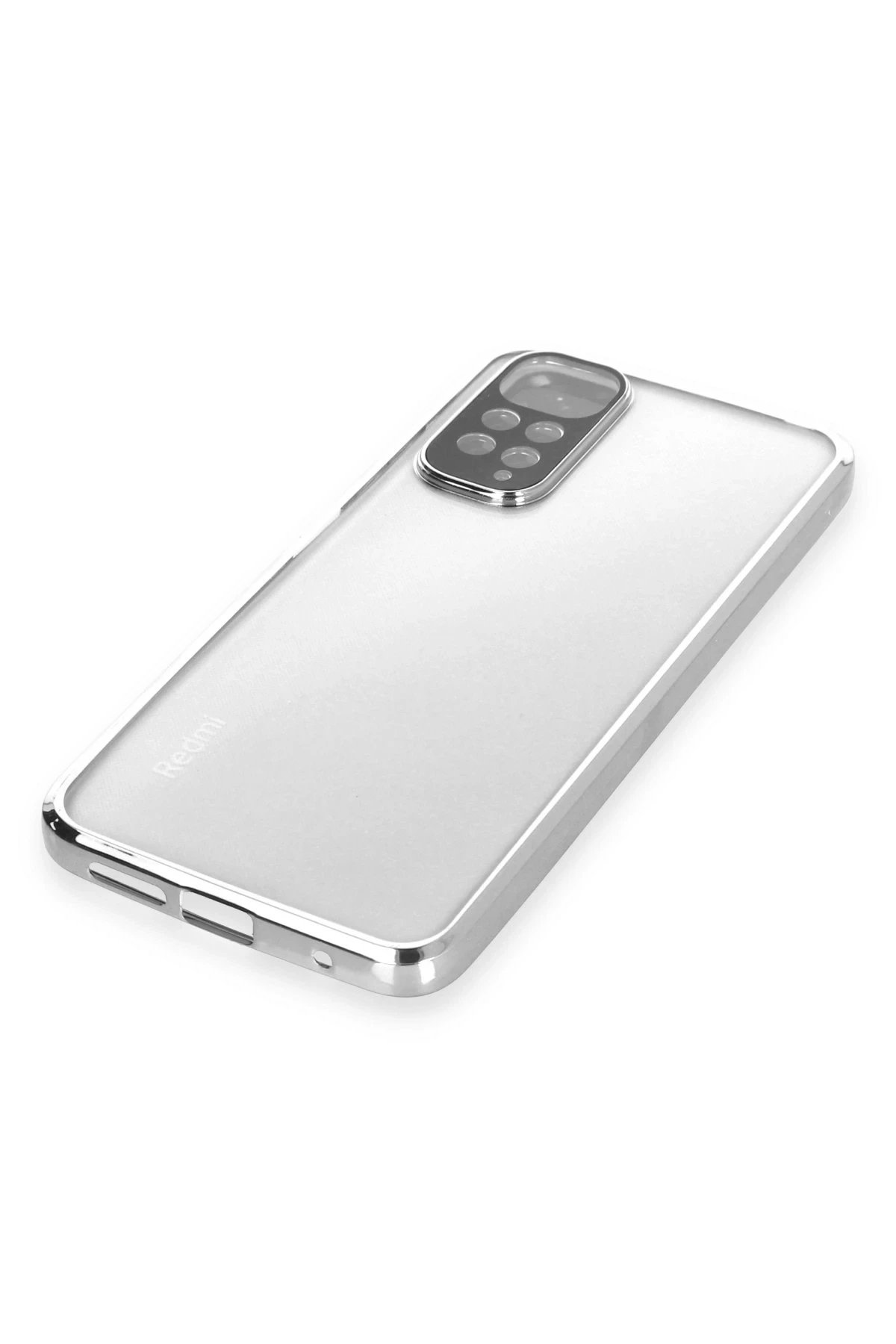 Xiaomi Redmi Note 11 Kılıf Lensli Silikon - Gümüş-(5796) - Görsel 4
