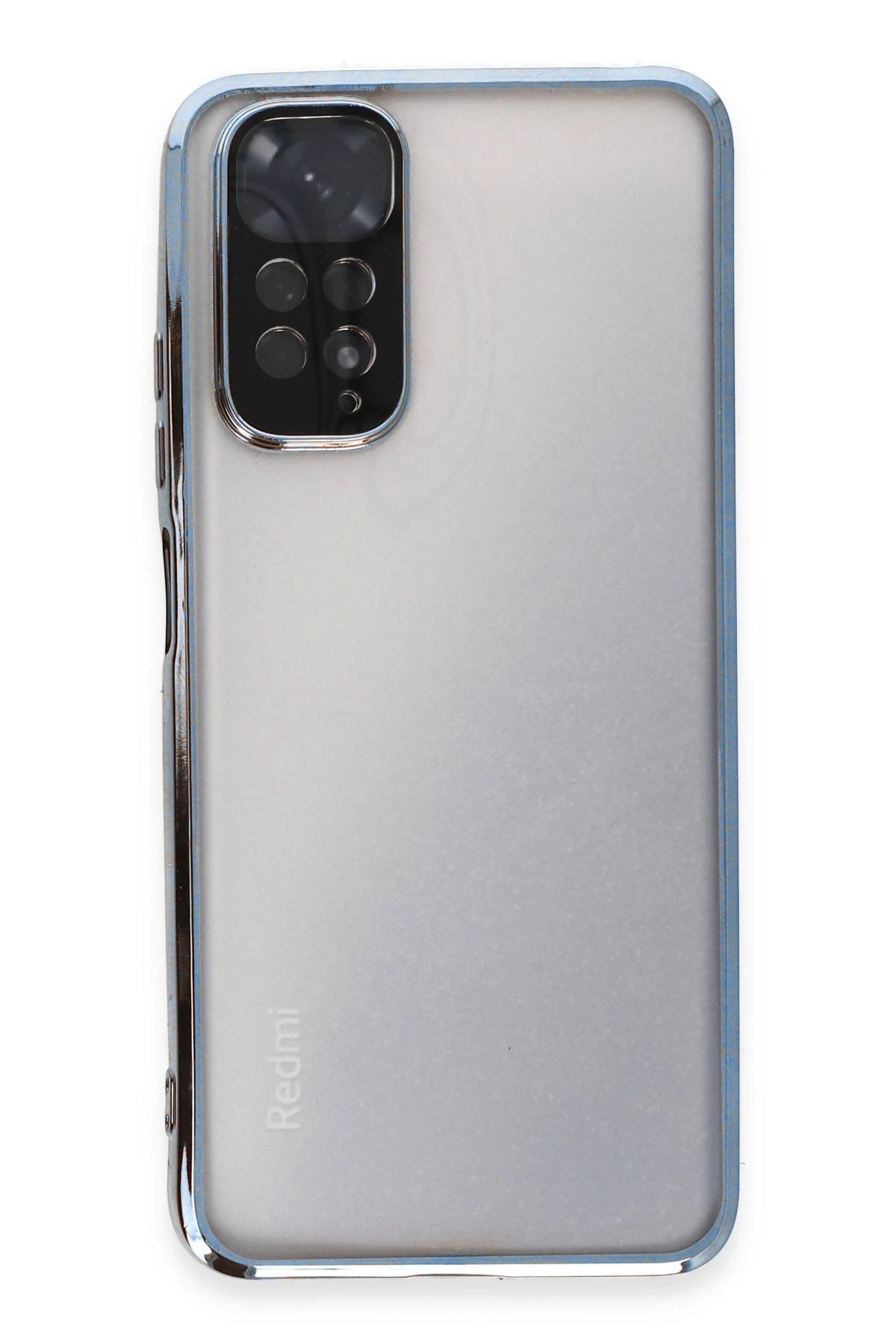 Xiaomi Redmi Note 11 Kılıf Lensli Silikon - Açık Mavi-(5796) - Görsel 2