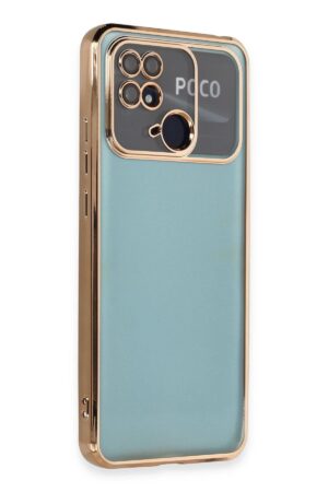 Xiaomi Redmi 10C Kılıf Lensli Silikon - Gold-(5796)