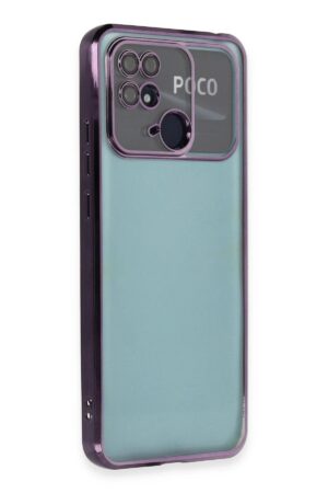 Xiaomi Redmi 10C Kılıf Lensli Silikon - Mor-(5796)