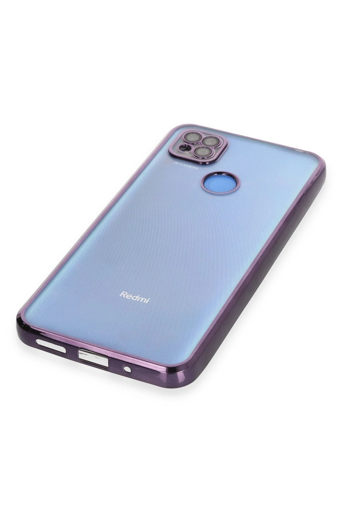 Xiaomi Redmi 9C Kılıf Lensli Silikon - Mor-(5796) - Görsel 4