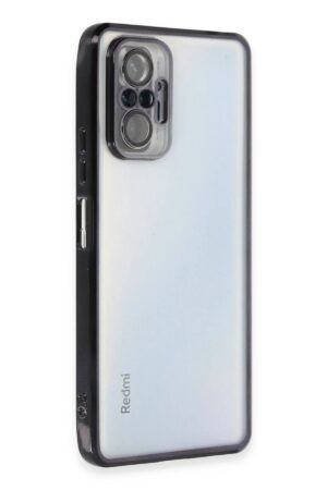 Xiaomi Redmi Note 10 Pro Kılıf Lensli Silikon - Siyah-(5796)