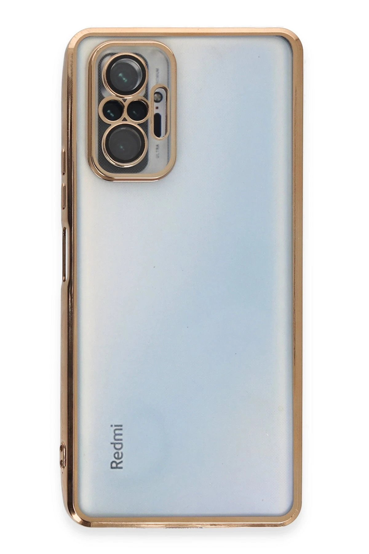 Xiaomi Redmi Note 10 Pro Kılıf Lensli Silikon - Gold-(5796) - Görsel 2