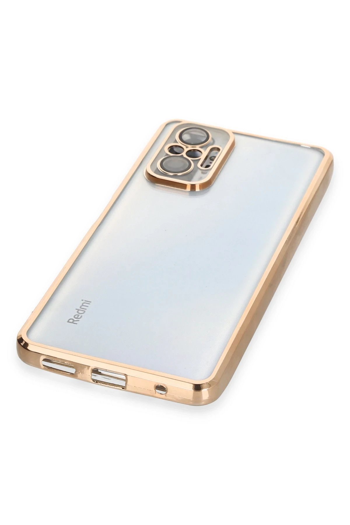 Xiaomi Redmi Note 10 Pro Kılıf Lensli Silikon - Gold-(5796) - Görsel 3