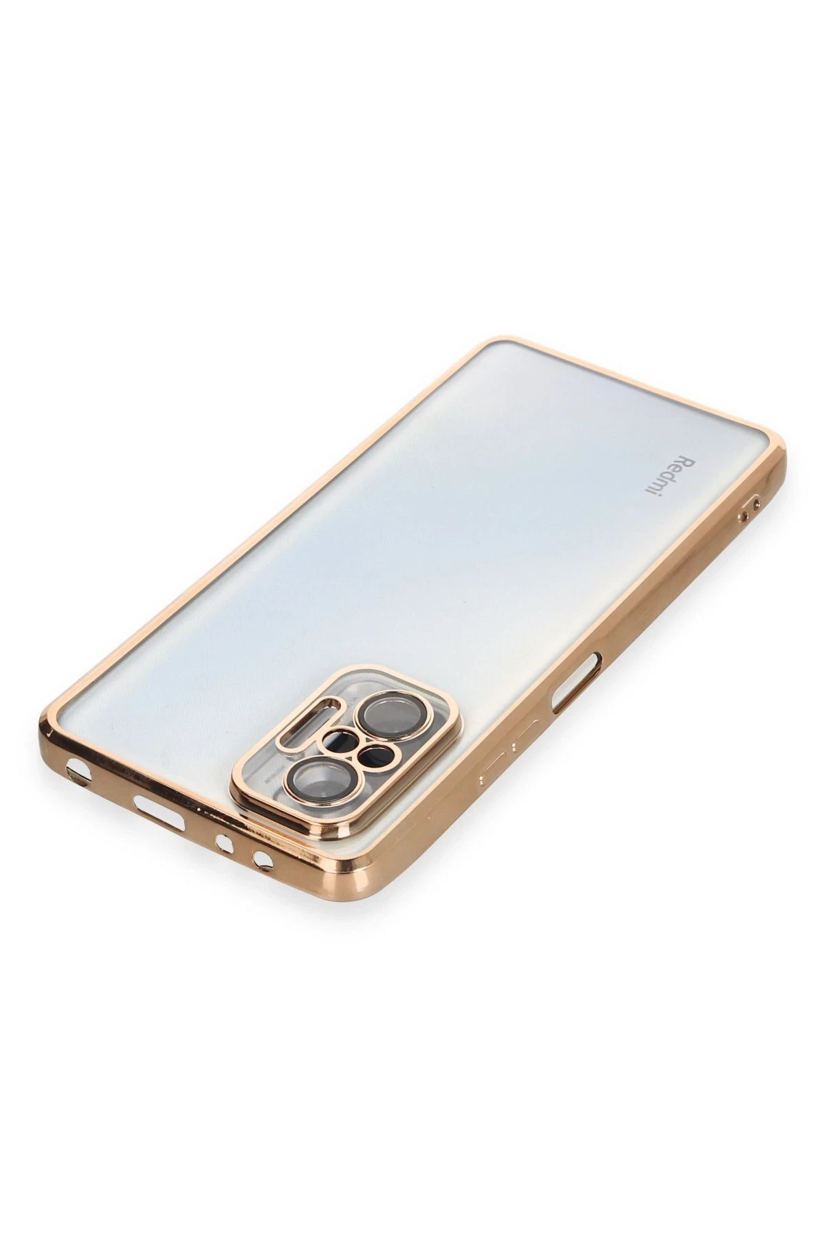 Xiaomi Redmi Note 10 Pro Kılıf Lensli Silikon - Gold-(5796) - Görsel 4
