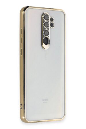 Xiaomi Redmi Note 8 Pro Kılıf Lensli Silikon - Gold-(5796)