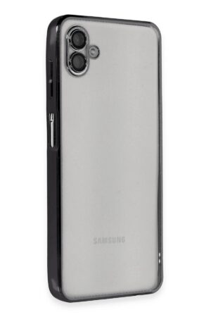 Samsung Galaxy A04 Kılıf Lensli Silikon - Siyah-(5796)