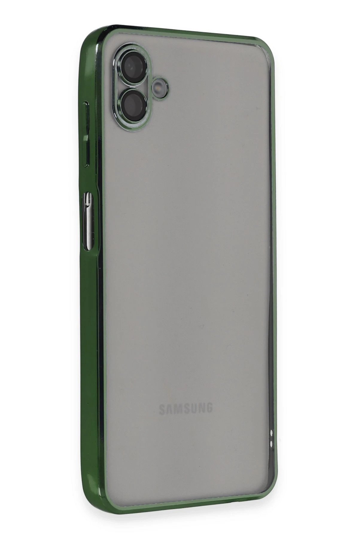 Samsung Galaxy A04 Kılıf Lensli Silikon - Yeşil-(5796)