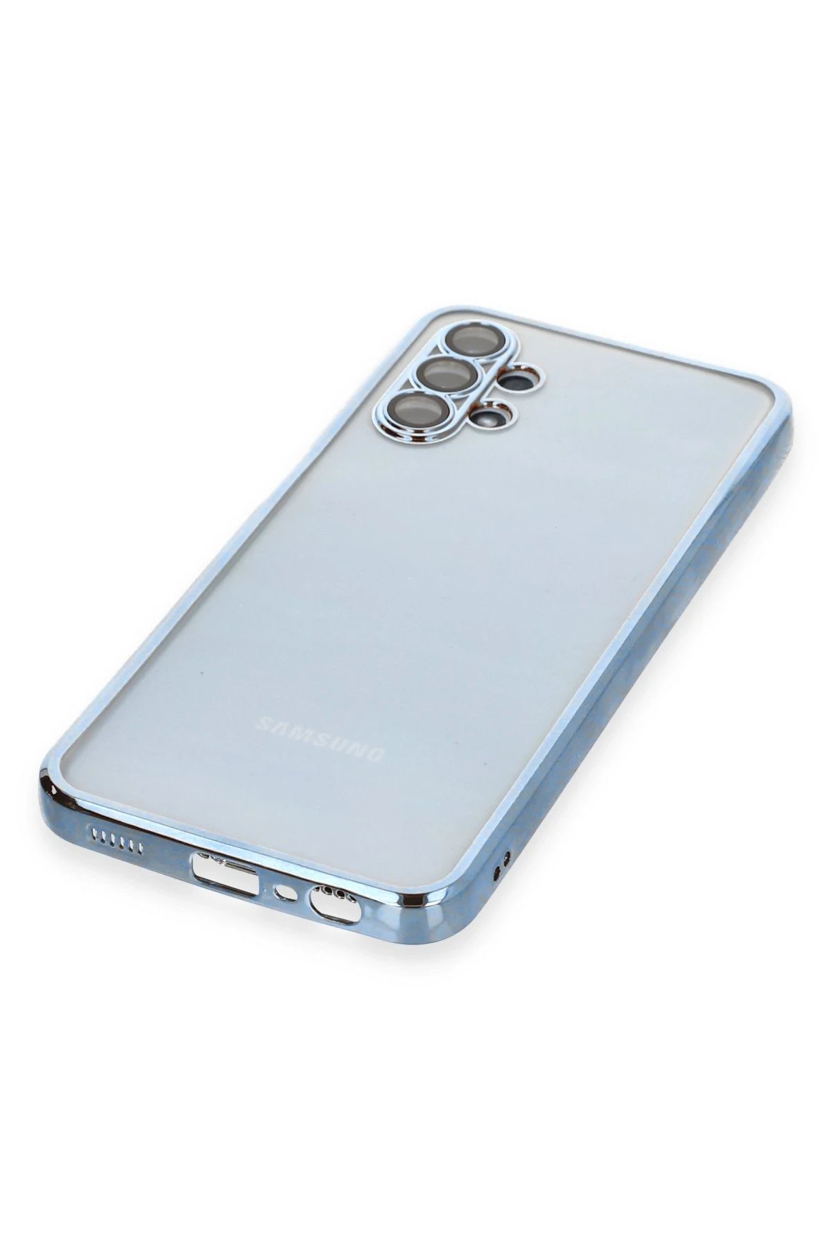 Samsung Galaxy A13 4G Kılıf Lensli Silikon - Açık Mavi-(5796) - Görsel 4