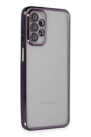 Samsung Galaxy A23 4G Kılıf Lensli Silikon - Mor-(5796)