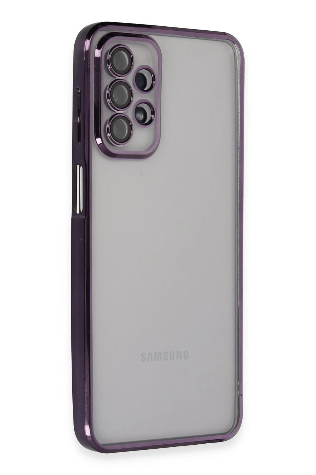 Samsung Galaxy A23 4G Kılıf Lensli Silikon - Mor-(5796)