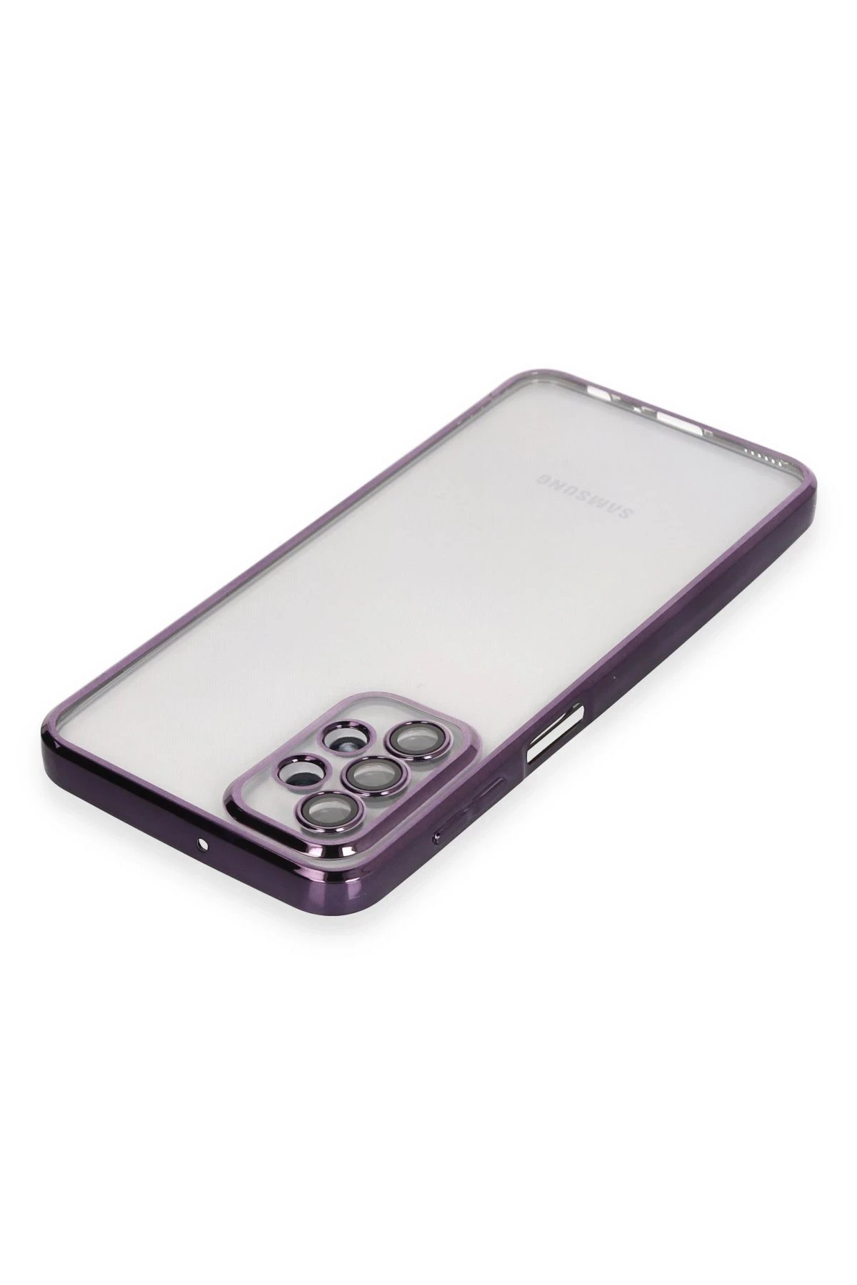 Samsung Galaxy A23 4G Kılıf Lensli Silikon - Mor-(5796) - Görsel 3