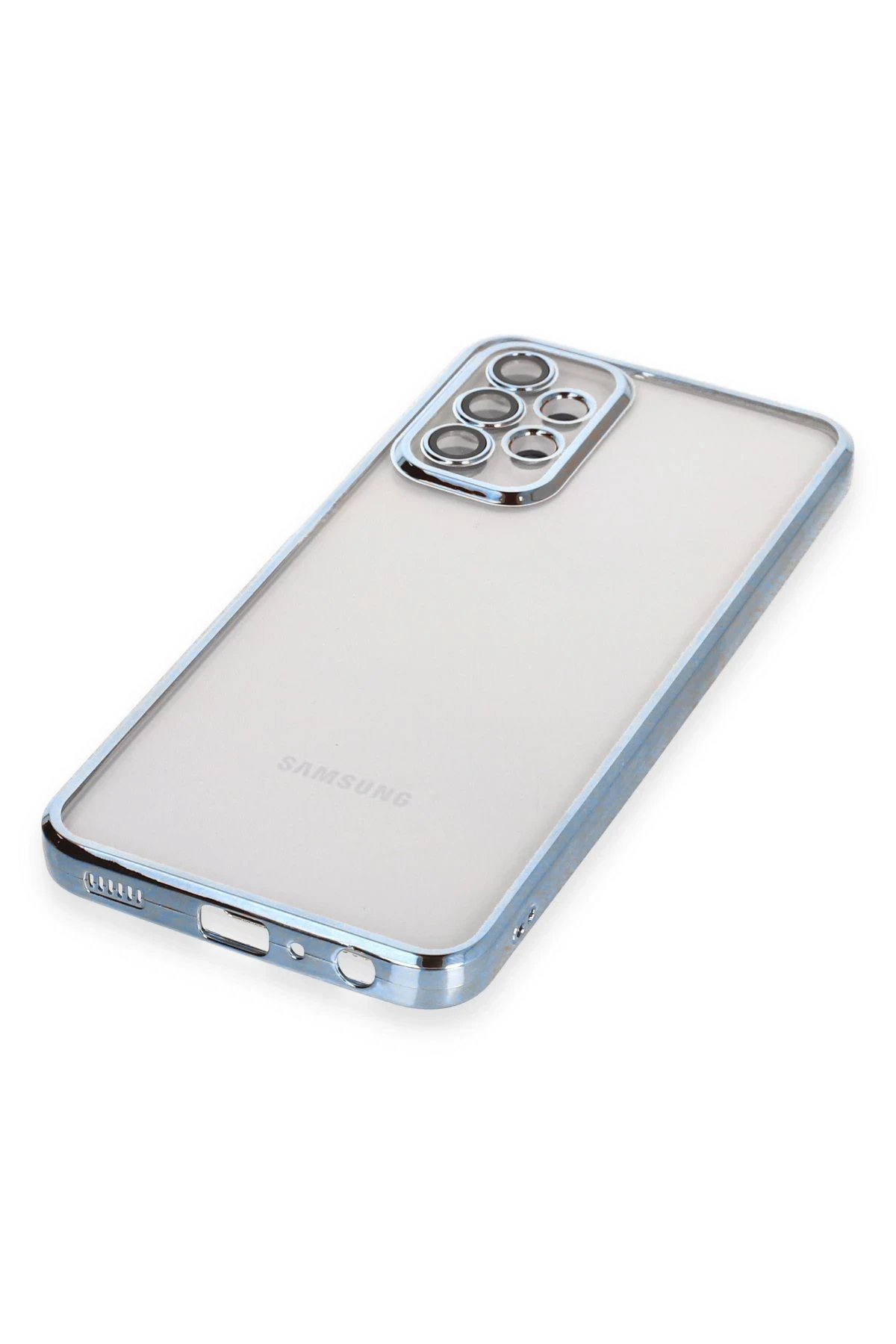 Samsung Galaxy A23 4G Kılıf Lensli Silikon - Açık Mavi-(5796) - Görsel 4
