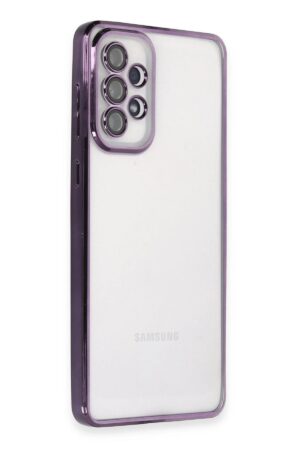 Samsung Galaxy A53 5G Kılıf Lensli Silikon - Mor-(5796)