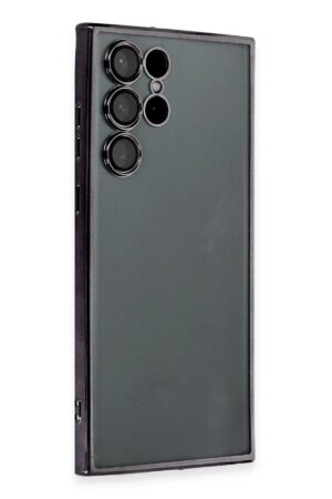 Samsung Galaxy S22 Ultra Kılıf Lensli Silikon - Siyah-(5796)