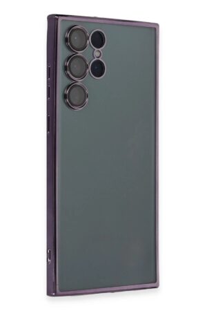 Samsung Galaxy S22 Ultra Kılıf Lensli Silikon - Mor-(5796)