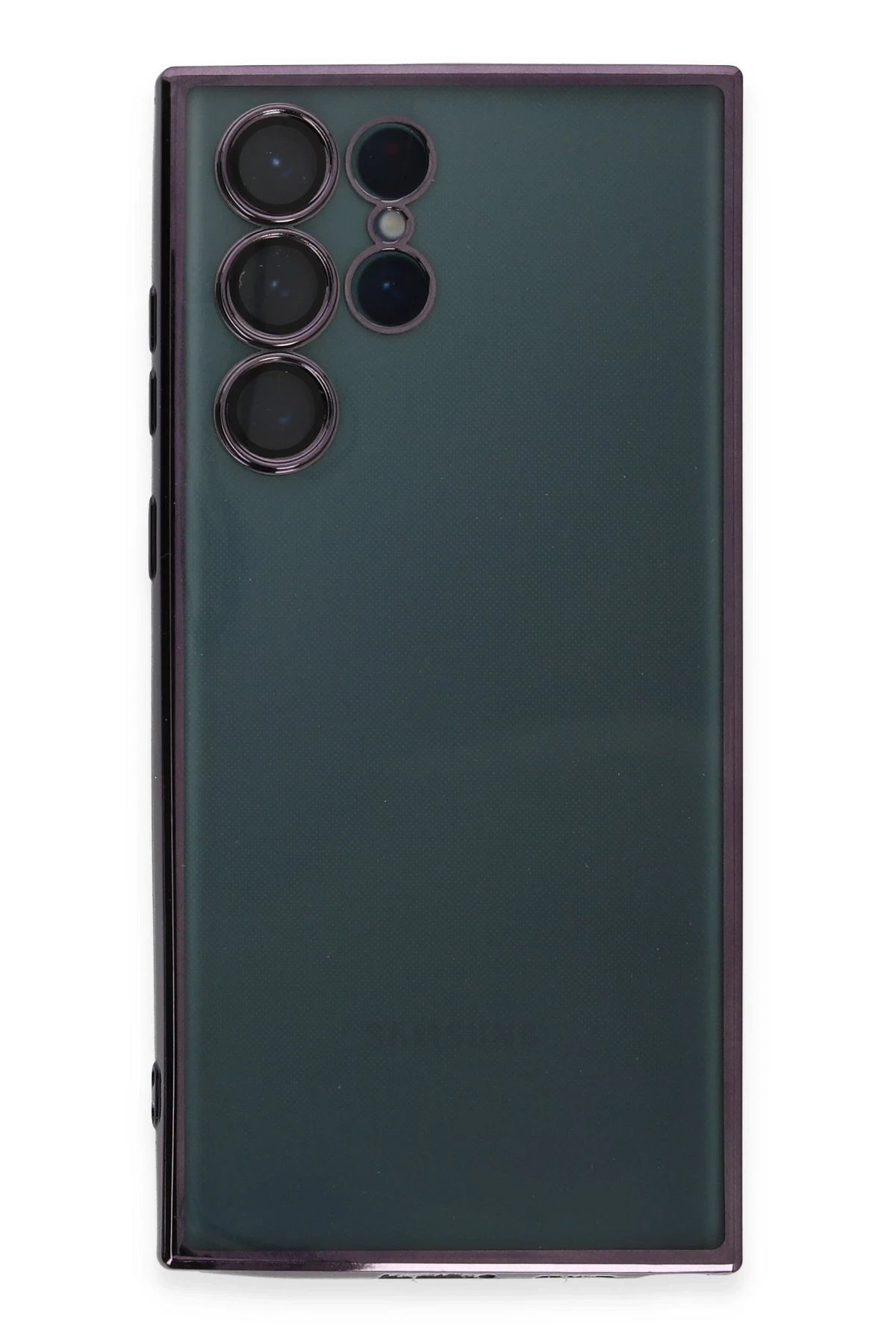 Samsung Galaxy S22 Ultra Kılıf Lensli Silikon - Mor-(5796) - Görsel 2