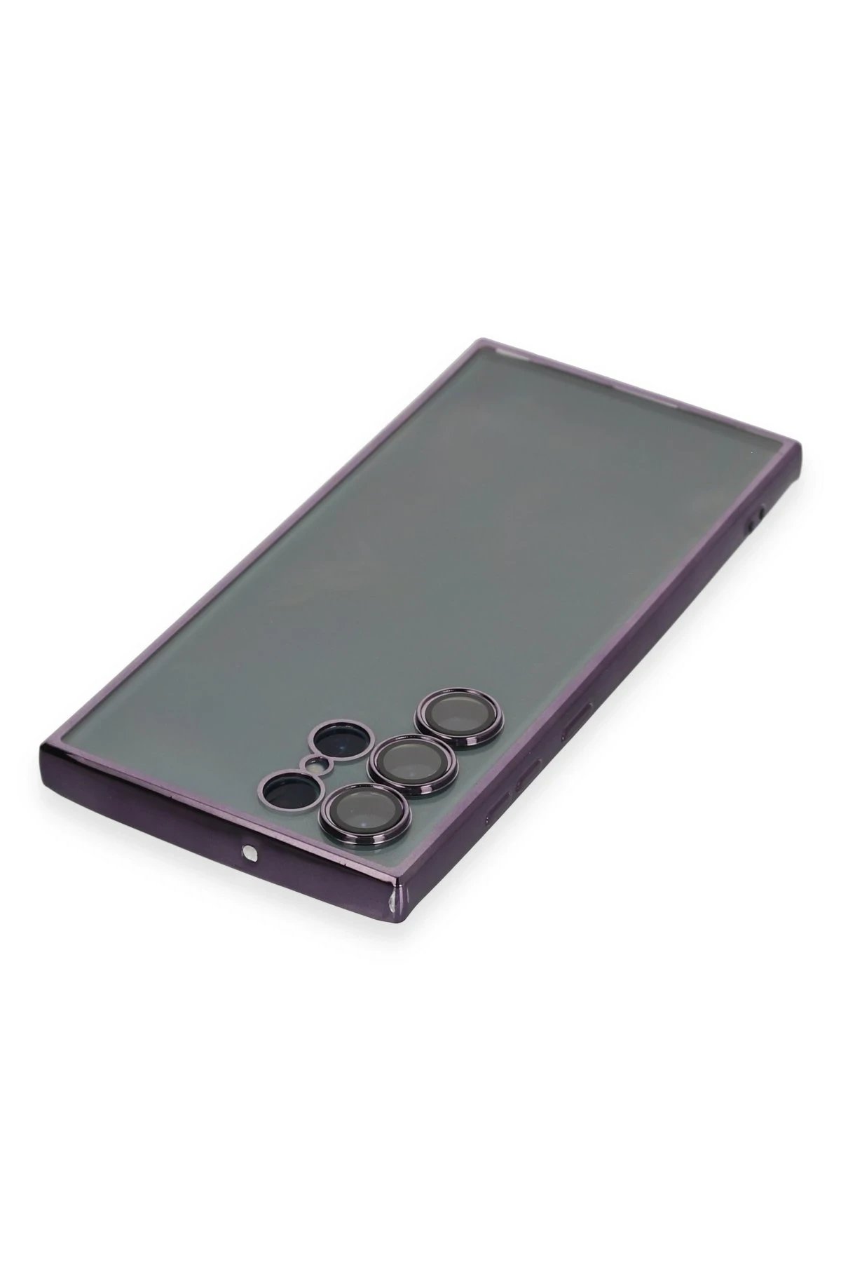 Samsung Galaxy S22 Ultra Kılıf Lensli Silikon - Mor-(5796) - Görsel 4