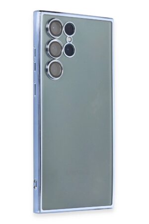 Samsung Galaxy S22 Ultra Kılıf Lensli Silikon - Açık Mavi-(5796)