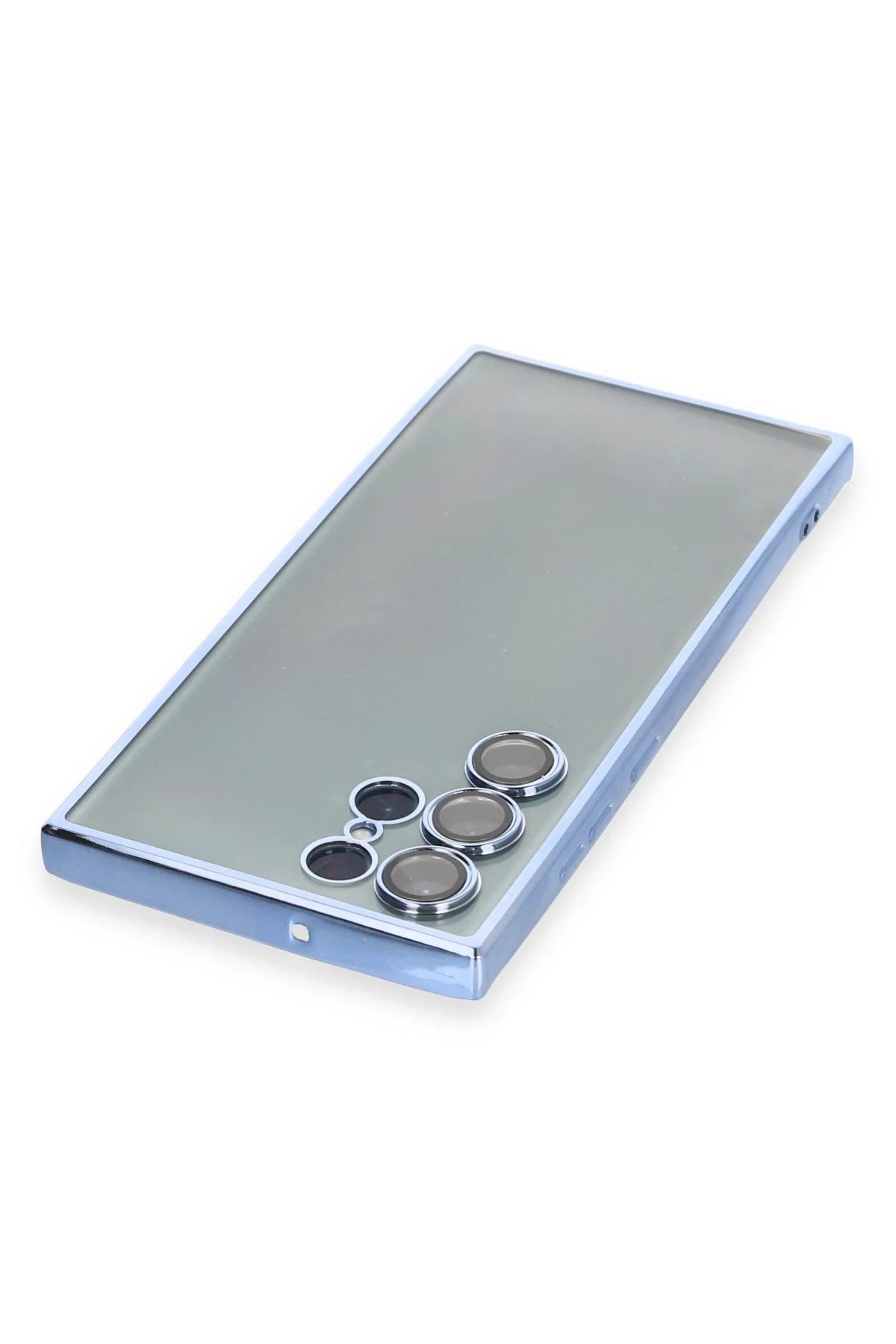 Samsung Galaxy S22 Ultra Kılıf Lensli Silikon - Açık Mavi-(5796) - Görsel 3