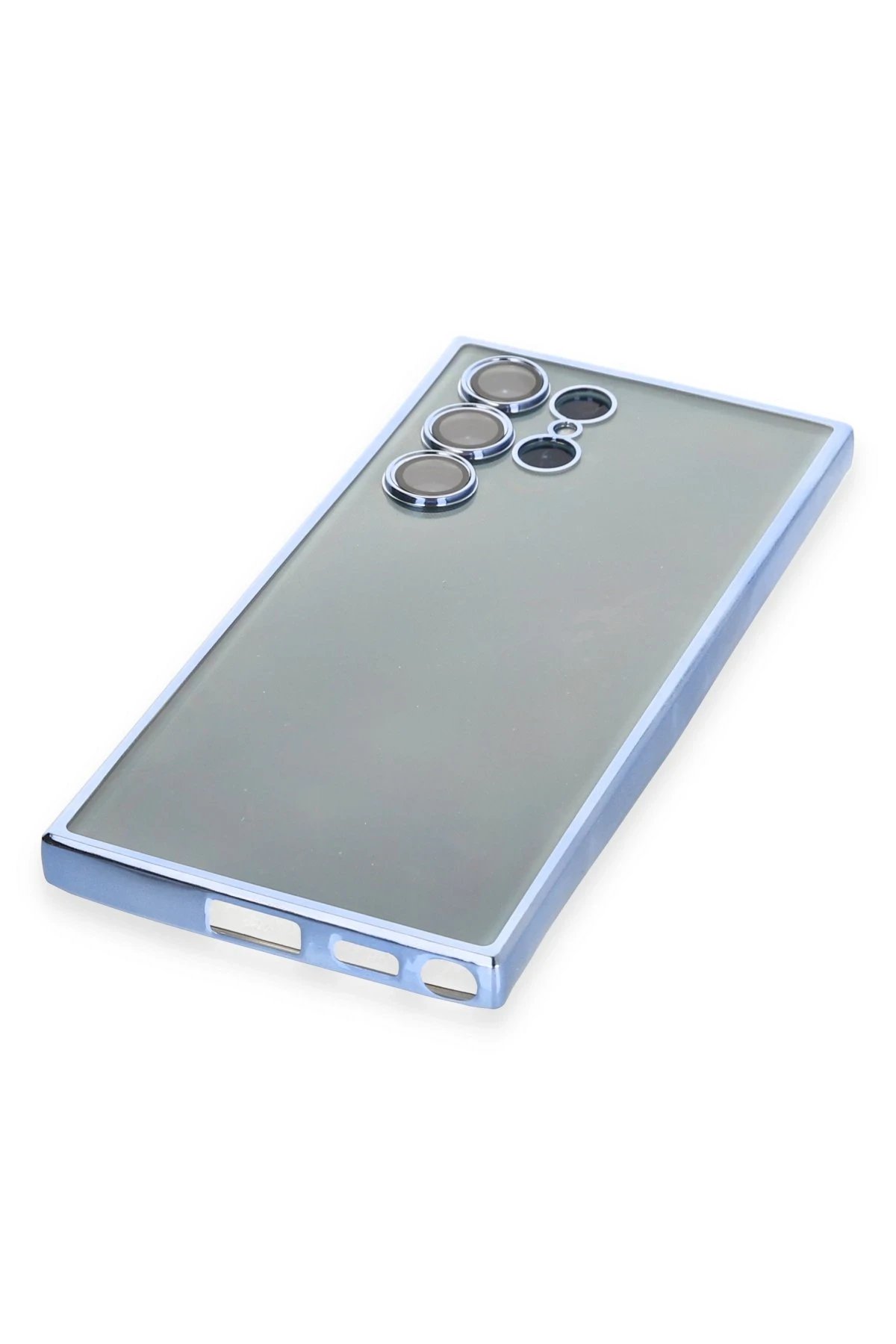 Samsung Galaxy S22 Ultra Kılıf Lensli Silikon - Açık Mavi-(5796) - Görsel 4